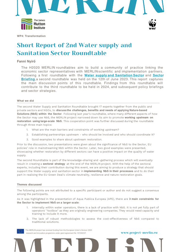 open/download report RT2: Water supply & Sanitation as pdf